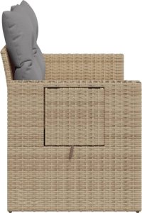 vidaXL Sofa ogrodowa z poduszkami, 2-osobowa, beż, polirattan 6