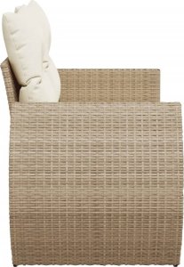 vidaXL Sofa ogrodowa z poduszkami, 2-osobowa, beż, polirattan 5
