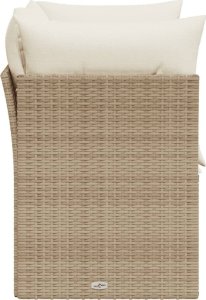 vidaXL Sofa ogrodowa z poduszkami, 2-osobowa, beż, polirattan 5