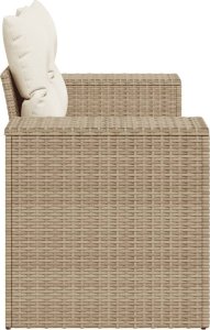 vidaXL Sofa ogrodowa z poduszkami, 2-osobowa, beż, polirattan 5