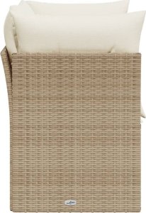 vidaXL Sofa ogrodowa z poduszkami, 2-osobowa, beż, polirattan 5