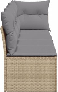 vidaXL Sofa ogrodowa z poduszkami, 4-osobowa, beż, polirattan 5