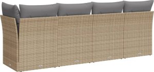 vidaXL Sofa ogrodowa z poduszkami, 4-osobowa, beż, polirattan 6