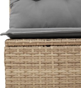 vidaXL Sofa ogrodowa z poduszkami, 4-osobowa, beż, polirattan 7