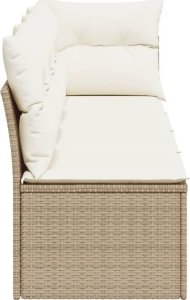 vidaXL Sofa ogrodowa z poduszkami, 4-osobowa, beż, polirattan 5