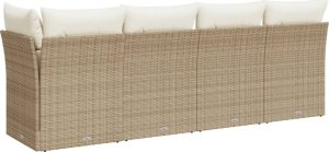 vidaXL Sofa ogrodowa z poduszkami, 4-osobowa, beż, polirattan 6