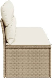 vidaXL Sofa ogrodowa z poduszkami, 4-osobowa, beż, polirattan 5