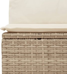 vidaXL Sofa ogrodowa z poduszkami, 4-osobowa, beż, polirattan 7