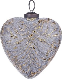 Beliani Zestaw 4 bombek serc szklanych szary FERIABLE 3