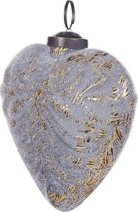 Beliani Zestaw 4 bombek serc szklanych szary FERIABLE 4