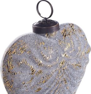 Beliani Zestaw 4 bombek serc szklanych szary FERIABLE 5