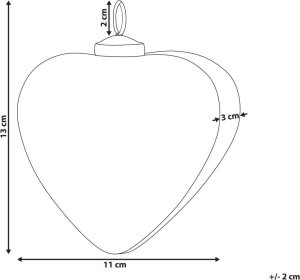 Beliani Zestaw 4 bombek serc szklanych szary FERIABLE 6
