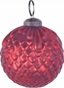 Beliani Zestaw 6 bombek szklanych czerwony ARGENTIN 5