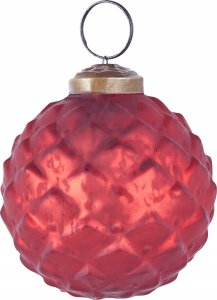 Beliani Zestaw 6 bombek szklanych czerwony ARGENTIN 6