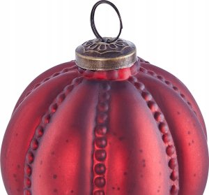 Beliani Zestaw 6 bombek szklanych czerwony ARGENTIN 7