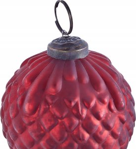 Beliani Zestaw 6 bombek szklanych czerwony ARGENTIN 8