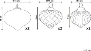 Beliani Zestaw 6 bombek szklanych różowy ASTRALE 9
