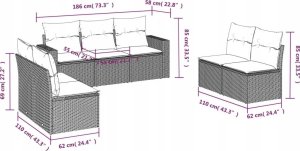 vidaXL 8-częściowy zestaw mebli ogrodowych z poduszkami, beżowy, polirattan 3