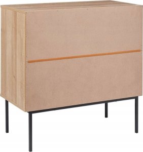 Beliani Komoda 3 szuflady fronty rattanowe jasne drewno PASCO 5