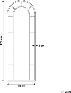 Beliani Lustro ścienne metalowe 60 x 170 cm złote CROSSES 5