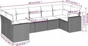 vidaXL 7-częściowy zestaw wypoczynkowy do ogrodu, z poduszkami, beżowy 3