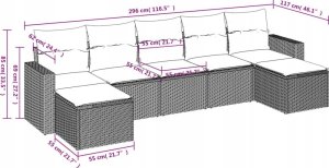 vidaXL 7-częściowy zestaw wypoczynkowy do ogrodu, z poduszkami, beżowy 3