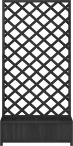 vidaXL Donica z trejażem, czarna, lite drewno jodłowe 3