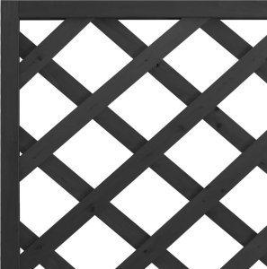 vidaXL Donica z trejażem, czarna, lite drewno jodłowe 6