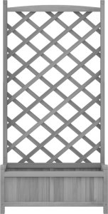 vidaXL Donica z trejażem, szara, lite drewno jodłowe 4