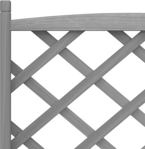 vidaXL Donica z trejażem, szara, lite drewno jodłowe 7