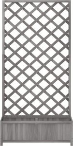 vidaXL Donica z trejażem, szara, lite drewno jodłowe 4