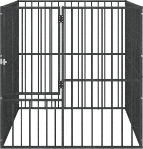 vidaXL Kojec dla psa, 4 panele, czarny, stal galwanizowana 5