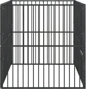 vidaXL Kojec dla psa, 4 panele, czarny, stal galwanizowana 6
