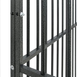 vidaXL Kojec dla psa, 4 panele, czarny, stal galwanizowana 8