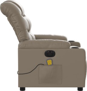 vidaXL vidaXL Rozkładany fotel masujący, elektryczny, cappuccino, ekoskóra 10