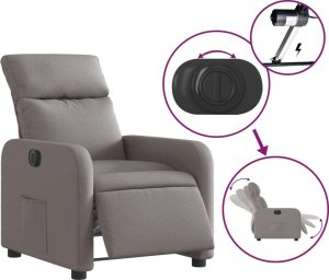 vidaXL vidaXL Elektryczny fotel rozkładany, kolor taupe, obity tkaniną 6