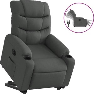 vidaXL vidaXL Podnoszony fotel masujący, elektryczny, rozkładany, ciemnoszary 2