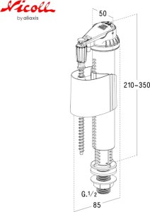NICOL VALVE FLUSH MECHANISM SIL50 1/2 BOTTOM 2