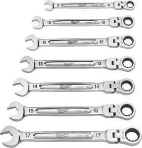 Milwaukee MILWAUKEE WRENCH SET FLUSH-EYE. 7 pcs. MAXBITE WITH MOVING RATCHET INCHES 1