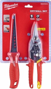 Milwaukee MILWAUKEE SET OF SHEET SHEARS + DRY PLASTER KNIFE 1