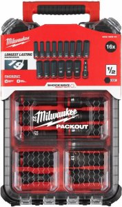 Milwaukee Impact head set 1/2 10-24mm + extension (16 pcs.) Milwaukee (Packout case) 1