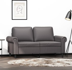 vidaXL 2-osobowa sofa, szary, 120 cm, sztuczna skóra Lumarko! 1