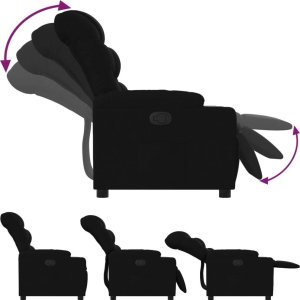 vidaXL Fotel rozkładany, czarny, obity tkaniną 4