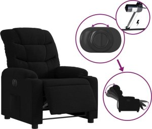 vidaXL Elektryczny fotel rozkładany, czarny, obity tkaniną 4
