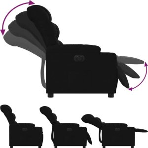 vidaXL Elektryczny fotel rozkładany, czarny, obity tkaniną 5