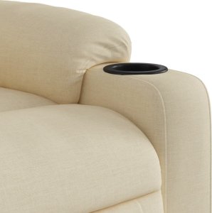 vidaXL Podnoszony fotel masujący, elektryczny, rozkładany, kremowy 11