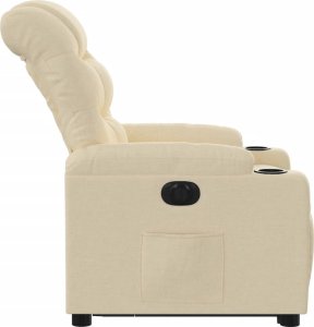 vidaXL Podnoszony fotel masujący, elektryczny, rozkładany, kremowy 9