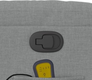 vidaXL Podnoszony fotel masujący, rozkładany, jasnoszary, tkanina 11