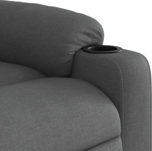 vidaXL Podnoszony fotel masujący, rozkładany, ciemnoszary, tkanina 10