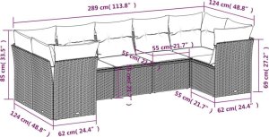vidaXL 7-częściowy zestaw wypoczynkowy do ogrodu, z poduszkami, beżowy 3